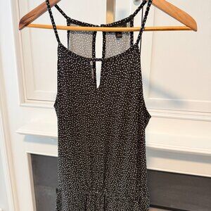 ⚫ ⚪ Black Polka Dot Sleeveless Jumpsuit with Pockets| Goldray | Size M